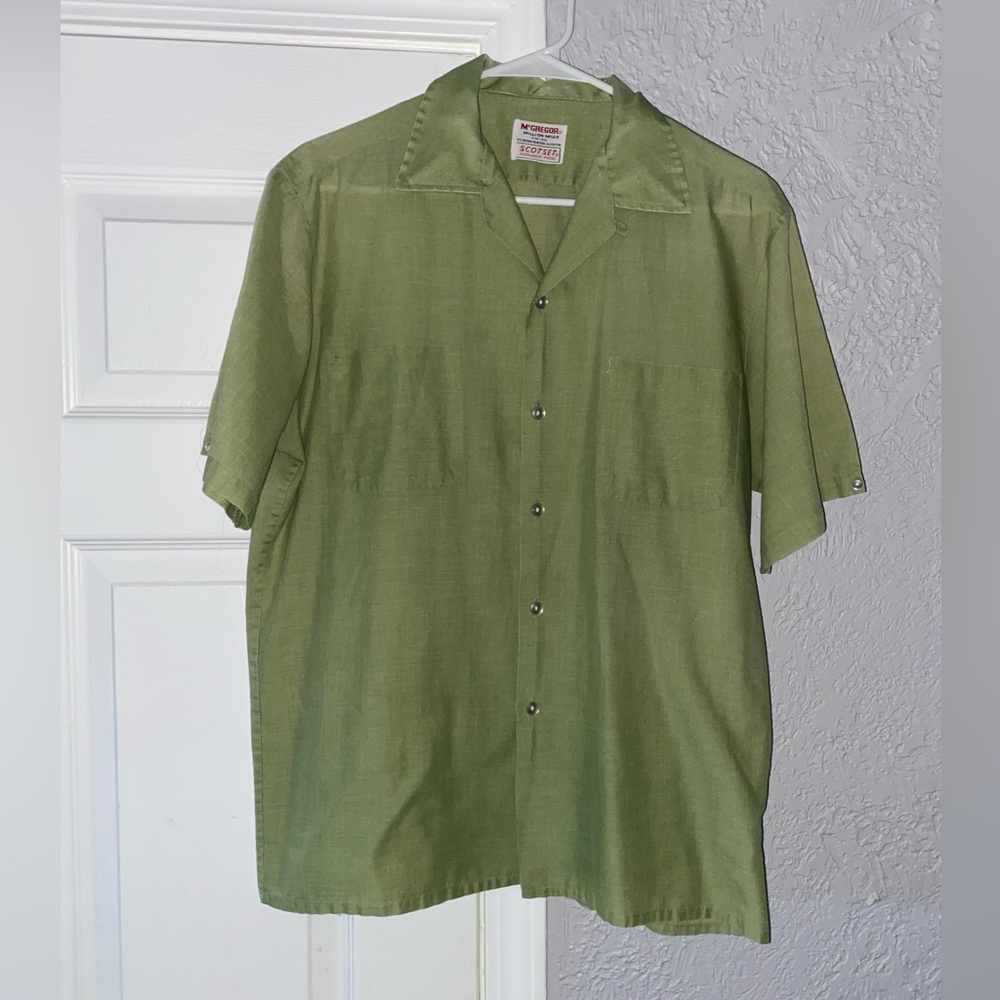 Vintage McGregor Olive Green Casual Button Down Shirt